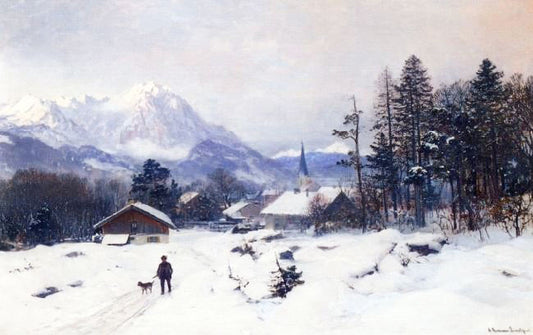 A Hunter In A Winter Landscape by Anders Anderson-Lund
