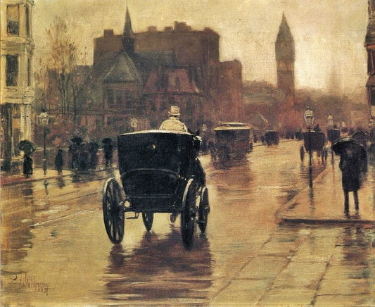 Columbus Avenue, Rainy Day by Childe Hassam