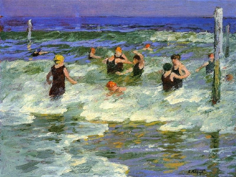 Bathing In The Surf by Edward Potthast