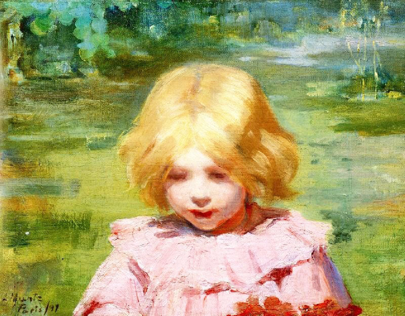 The Pink Dress by Laura Muntz Lyall