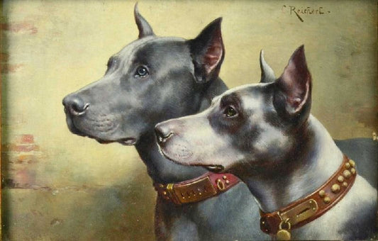 Two Great Danes by Carl Reichert