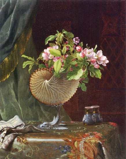 Victorian Still Life With Apple Blossoms by Martin Johnson Heade
