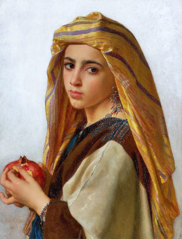 Girl With A Pomegranate by William Bouguereau