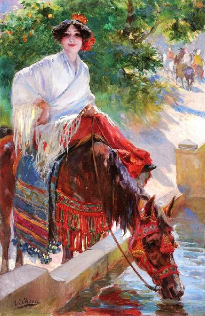 Watering The Horse by Ulpiano Checa y Sanz