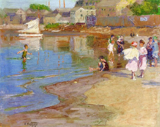 Children Playing At The Beach by Edward Potthast