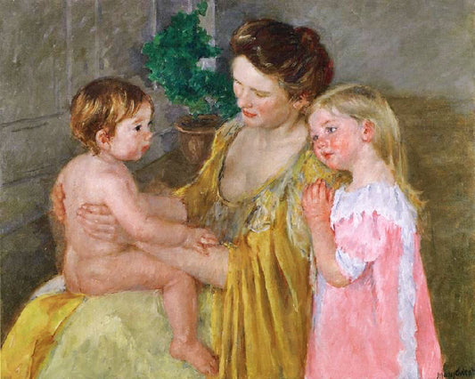 Mother And Two Children by Mary Cassatt