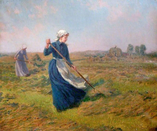 Girl Haymaking by Arthur John Black