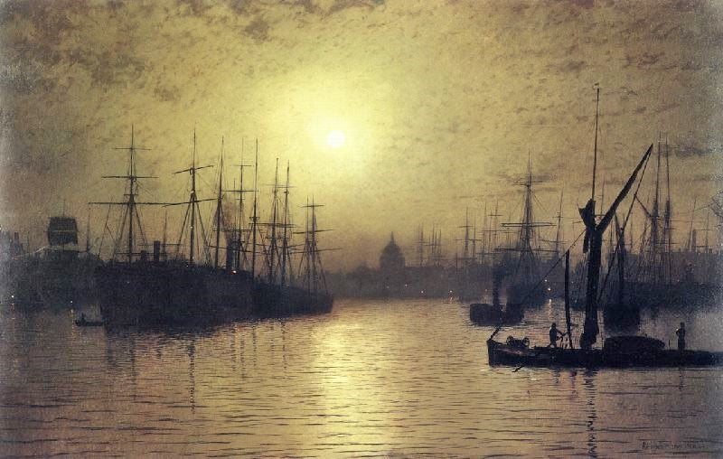 Nightfall Down The Thames by John Atkinson Grimshaw