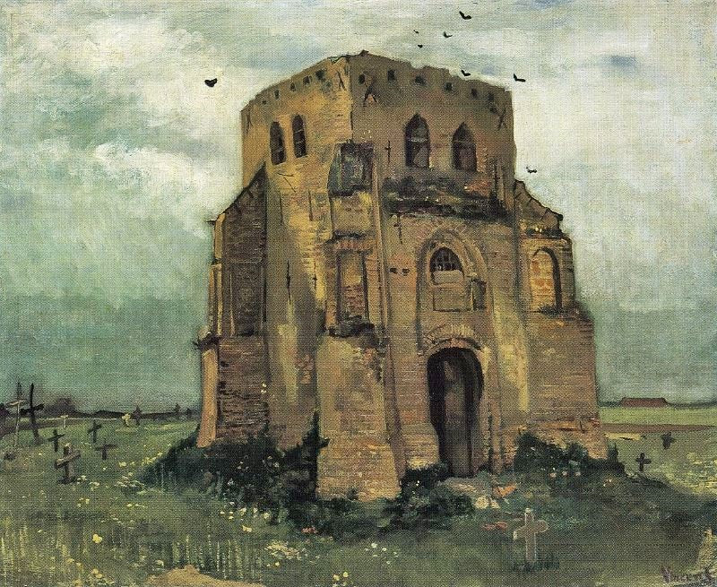 Country Churchyard And Old Church Tower by Vincent van Gogh