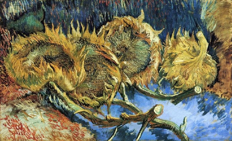 STILL LIFE WITH FOUR SUNFLOWERS