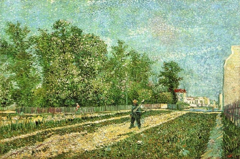 Man With Spade In A Suburb Of Paris by Vincent van Gogh