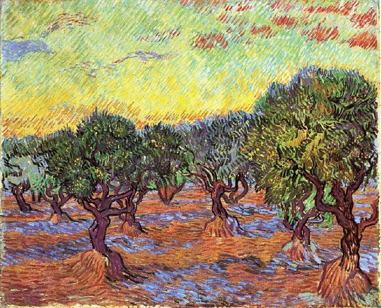 Olive Grove: Orange Sky by Vincent van Gogh