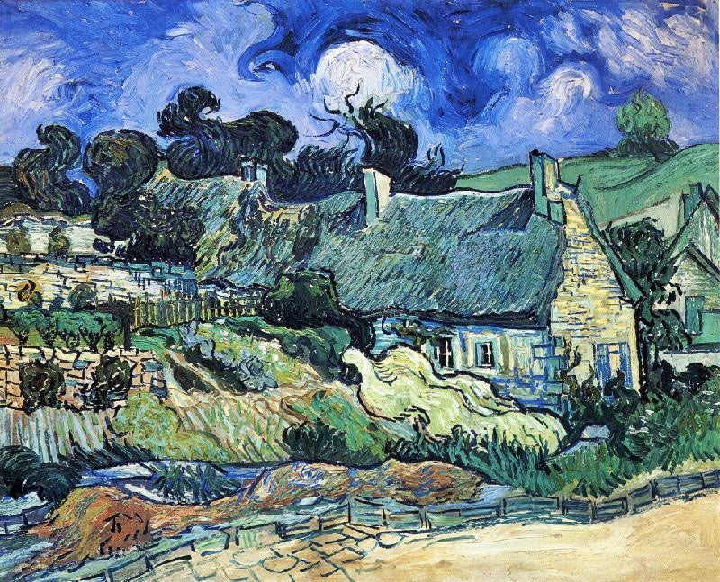 Houses With Thatched Roofs, Cordeville by Vincent van Gogh