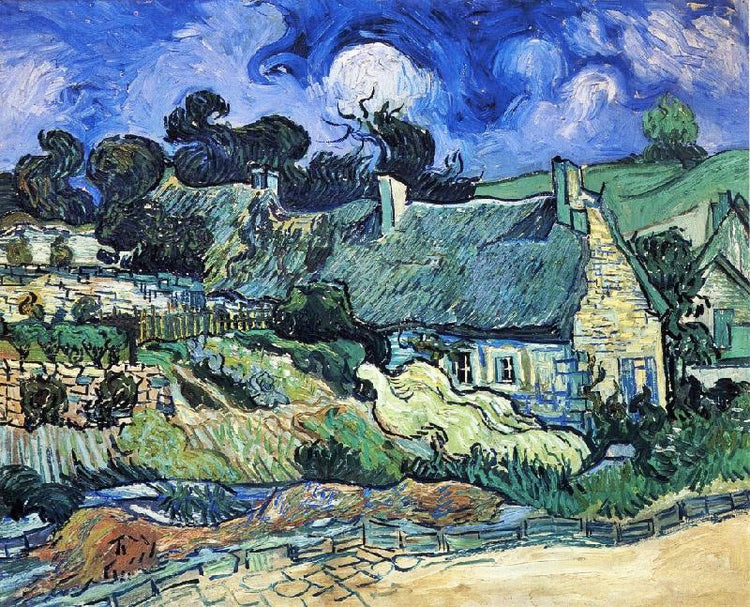 Houses With Thatched Roofs, Cordeville by Vincent van Gogh