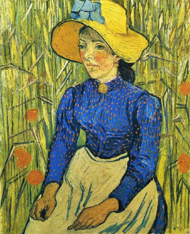 Peasant Girl With Yellow Straw Hat by Vincent van Gogh