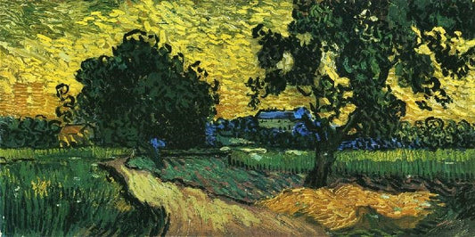 Field With Trees, The Chateau Of Auvers by Vincent van Gogh