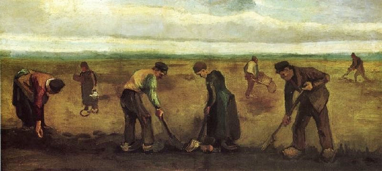 Farmers Planting Potatoes by Vincent van Gogh