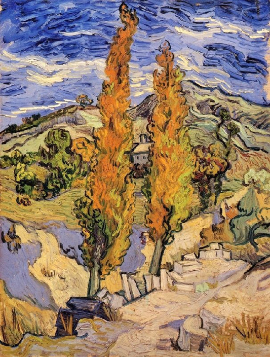 Two Poplars On A Hill by Vincent van Gogh