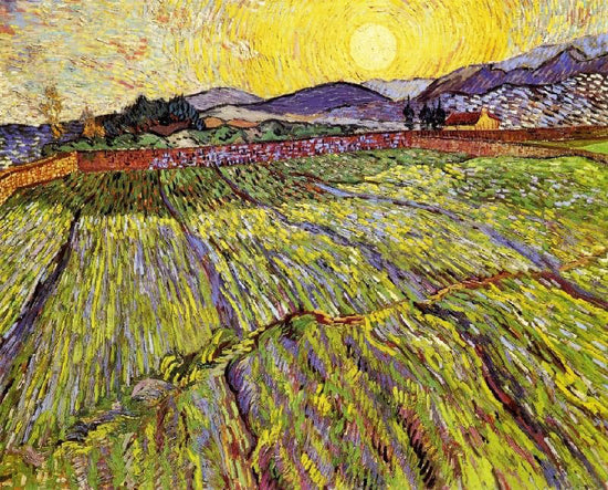 Wheat Field With Rising Sun by Vincent van Gogh