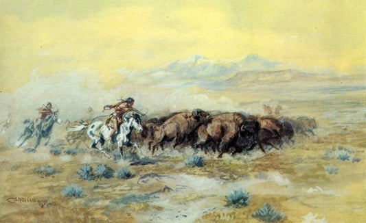 The Buffalo Hunt by Charles Marion Russell