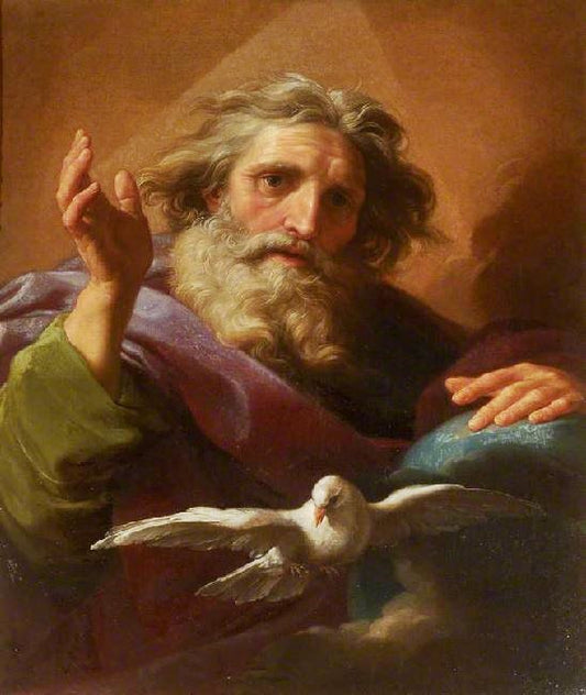 God And The Twelve Apostles - God The Father And The Holy Spirit by Pompeo Batoni