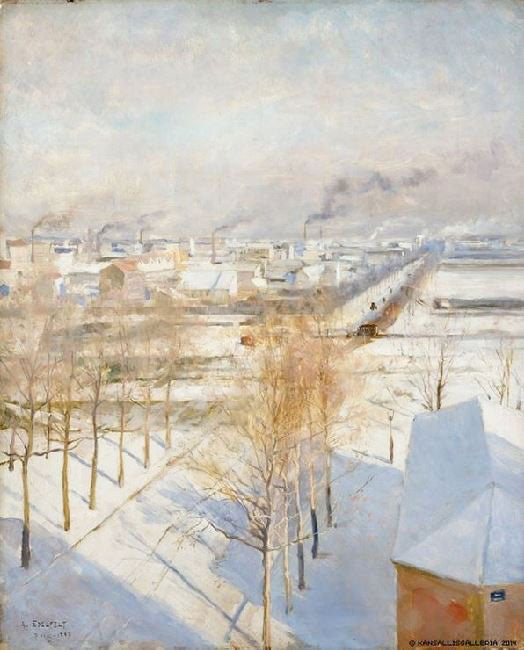 Paris In Snow by Albert Edelfelt