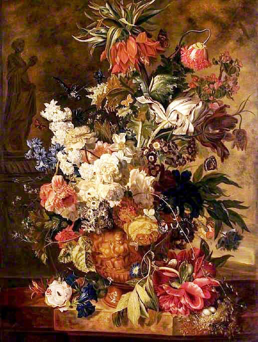 Vase With Flowers (After Jan Van Huysum) by Paul Theodor van Brussel