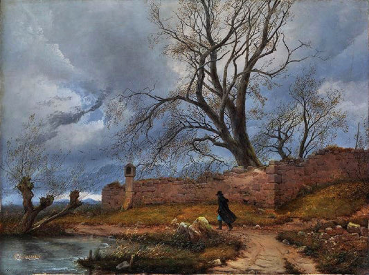 Wanderer In The Storm by Carl Julius von Leypold