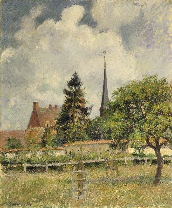 The Church At Eragny by Camille Pissarro