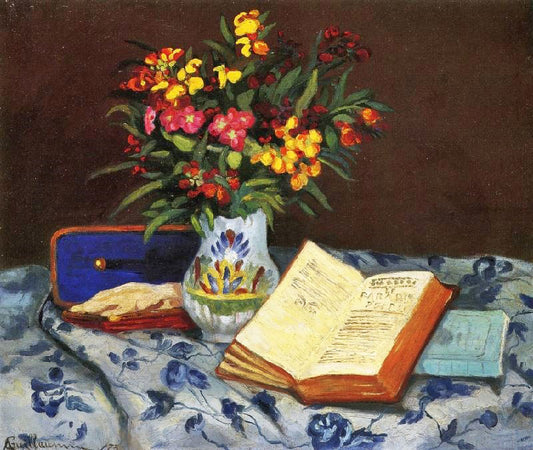 Still Life With Box With Blue Gloves by Armand Guillaumin