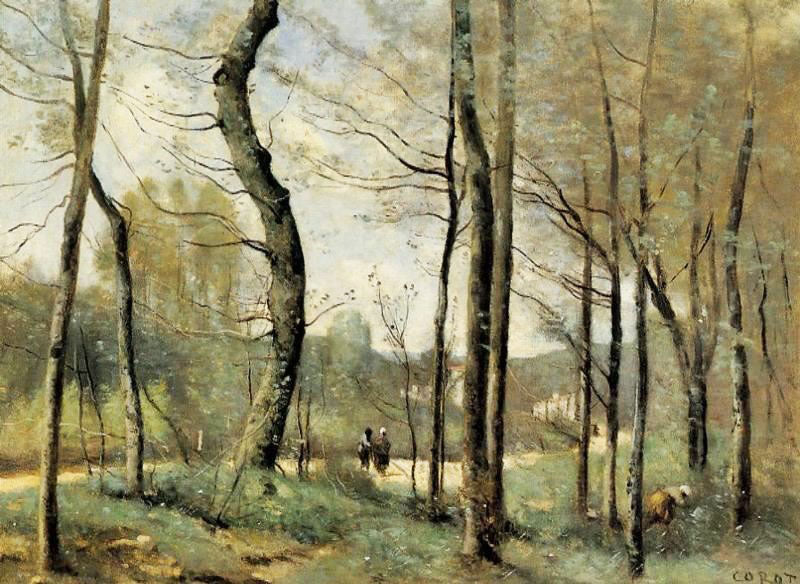 First Leaves, Near Nantes by Jean-Baptiste-Camille Corot