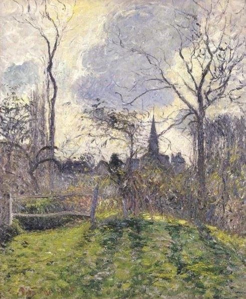 The Bell Tower Of Bazincourt by Camille Pissarro