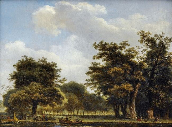Elegant Group Disembarking In A Park by Jean-Honore Fragonard