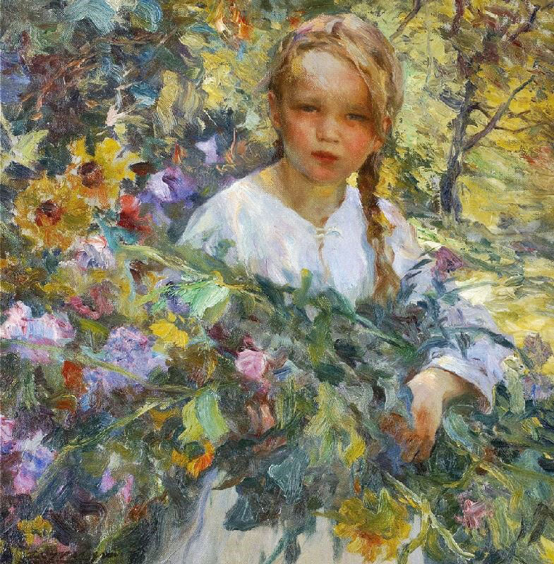 A GIRL WITH FLOWERS