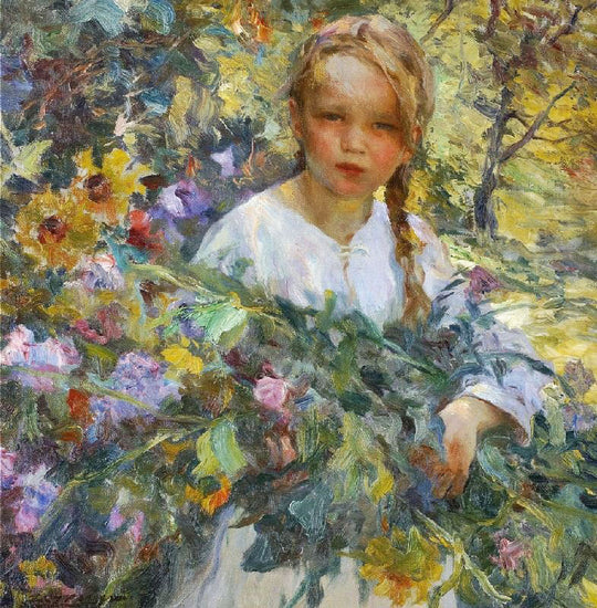 A Girl With Flowers by Luis Graner Y Arrufi