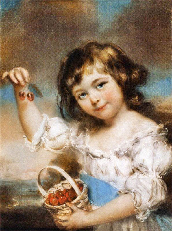 SMALL GIRL PRESENTING CHERRIES