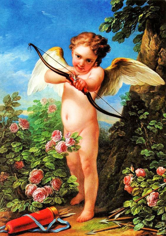 Cupid Shooting A Bow by Carle Van Loo