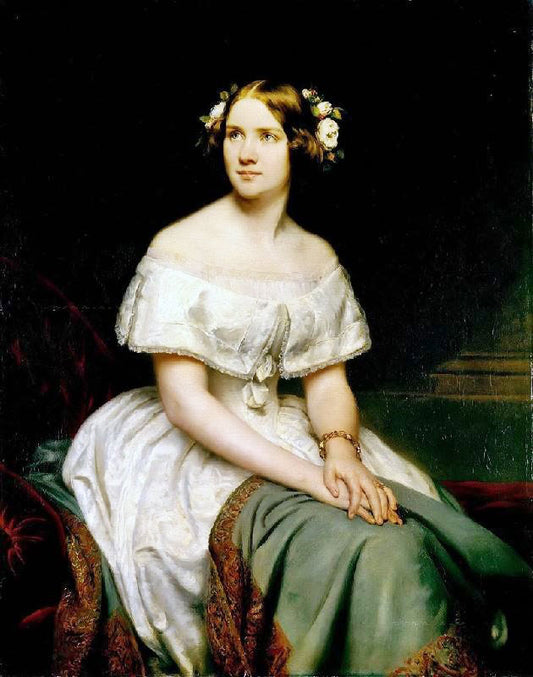 Portrait Of Singer Jenny Lind by Eduard Magnus