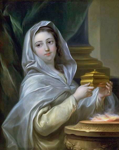 Portrait Of Woman As A Vestal by Carle Van Loo