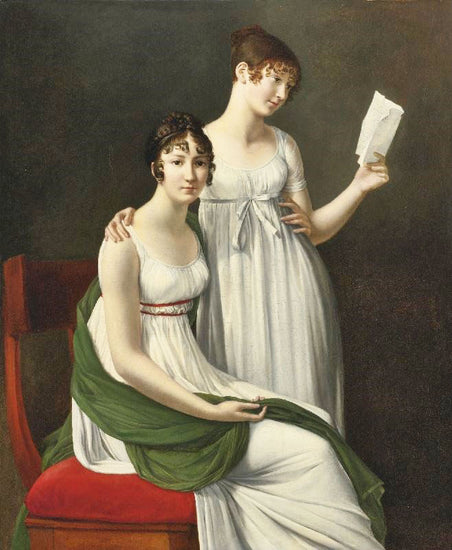 Portrait Of Two Women, Said To Be The Baroness Pichon And Mme De Fourcroy by Henri-François Riesener