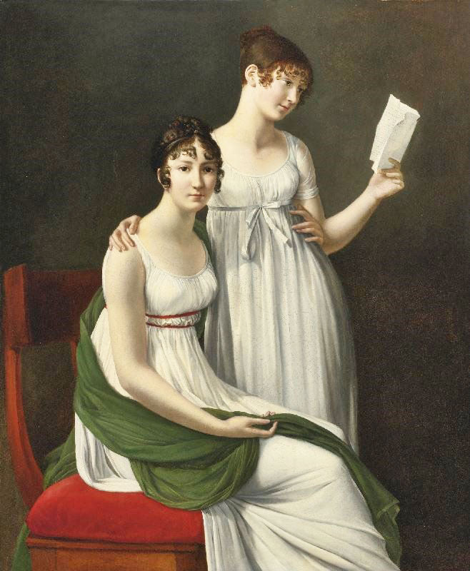 Portrait Of Two Women, Said To Be The Baroness Pichon And Mme De Fourcroy by Henri-François Riesener