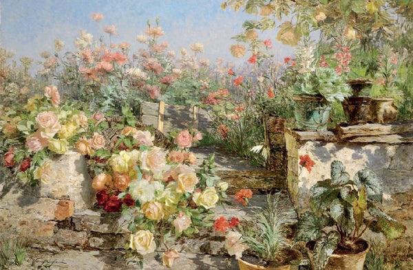Rustic Garden In Blossom by Olga Wisinger-Florian