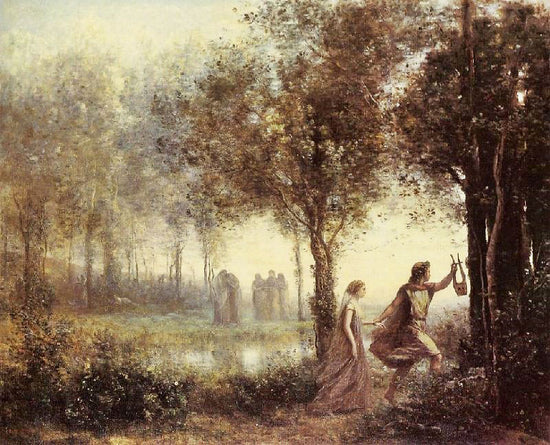 Orpheus Leading Eurydice From The Underworld by Jean-Baptiste-Camille Corot