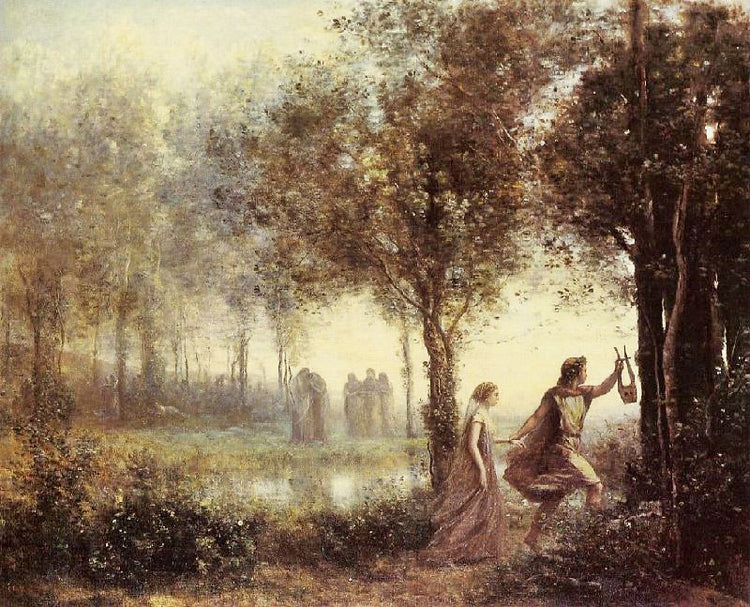 Orpheus Leading Eurydice From The Underworld by Jean-Baptiste-Camille Corot