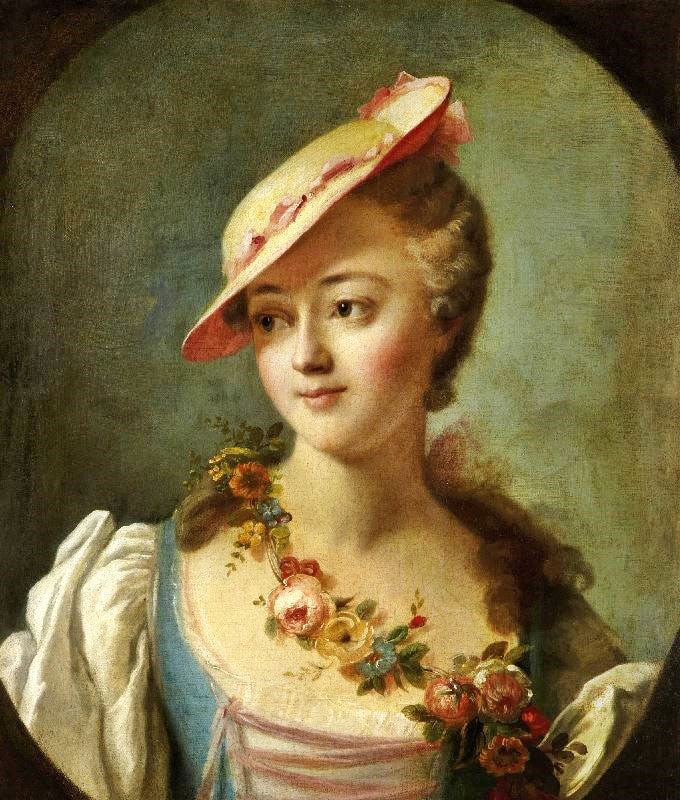 Portrait Of A Woman, Said To Be The Marquise De Pompadour by Carle Van Loo