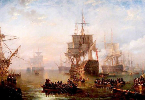 Hms ’Victory’ Anchored Off The Isle Of Wight by John Wilson Carmichael