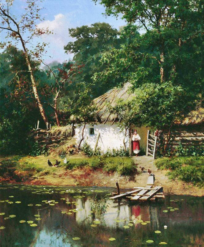 A Ukrainian Cottage by Aleksandr Aleksandrovich Kiselev