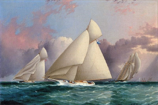 Yacht ’Sappho’ Beating To The Wind by James E. Buttersworth
