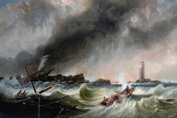 William And Grace Darling Returning With The Ss ’Forfarshire’ Survivors by John Wilson Carmichael