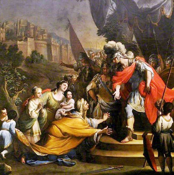 Coriolanus Beseeched By His Wife And Mother To Spare The City Of Rome by Andrea Casali